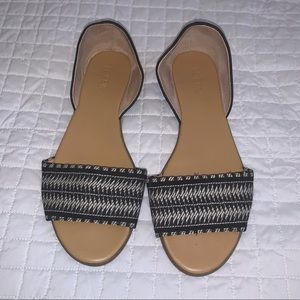 J. Crew Factory Morgan Woven D’Orsay Peep Toe Flat